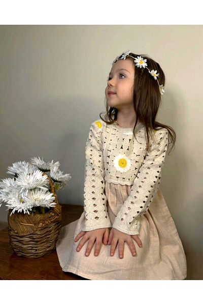 Retro Women Rochie elegantă pentru fetiță, cu modele florale, din bumbac, prințesă, cadou pentru ziua de naștere