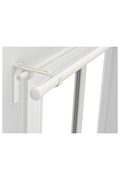 erorex Double curtain rod combination, white, 210-385 cm