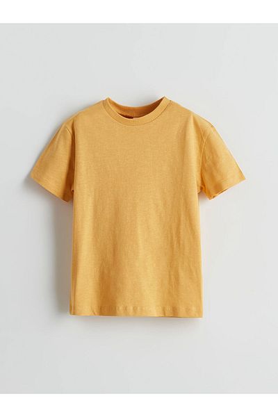 LC Waikiki Yellow Crew Neck Basic Boys' T-Shirt