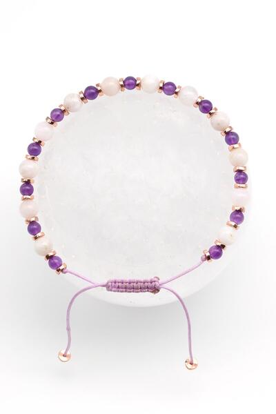 Alibaba Doğaltaş حجر القمر - جمشت - سوار محبوك من حجر الهيماتيت الطبيعي