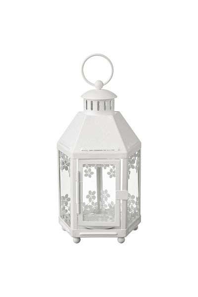 erorex Lantern for tealight, in/outdoor, white, 21 cm
