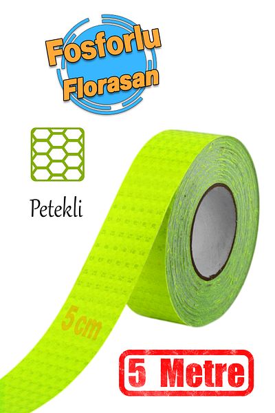 Badem10 Adhesive 5 Meters Fluorescent Strip Tape Night Glowing Reflective 5 cm Phosphorescent Reflective Warning Tape