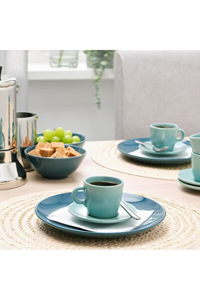 erorex Cup with saucer, matt/light turquoise, 7 cl