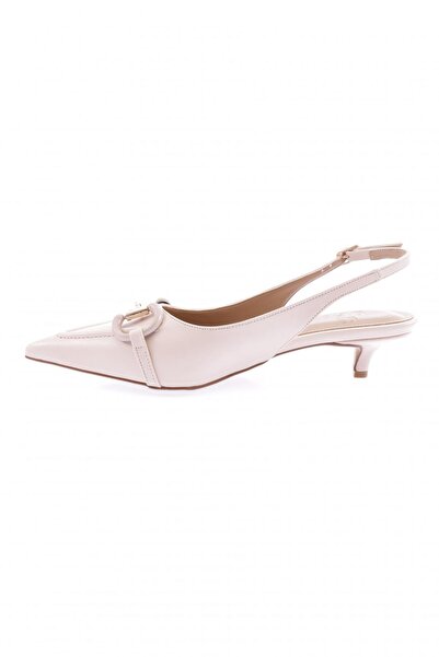 DGN Kadın Bilekten Bağlı Tokalı Kısa Topuklu Ayakkabı Ekru 53162821