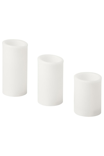 Generic شمعة LED كتلة، مجموعة من 3، بيضاء/داخلية