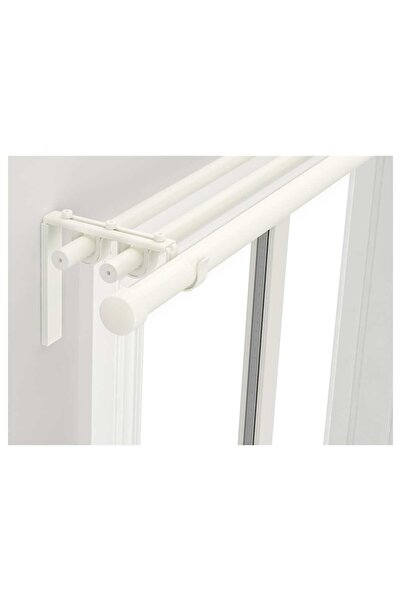 erorex Triple curtain rod combination, white, 120-210 cm