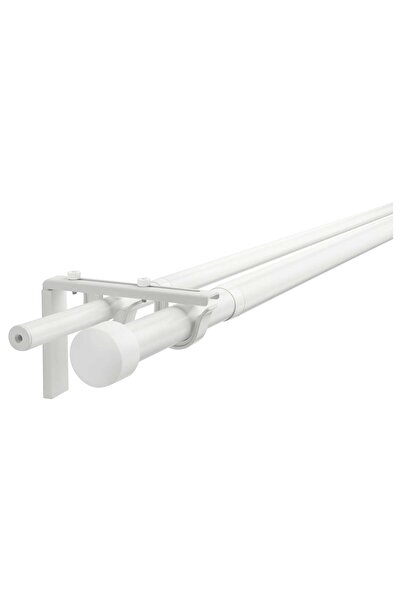 erorex Double curtain rod combination, white, 210-385 cm