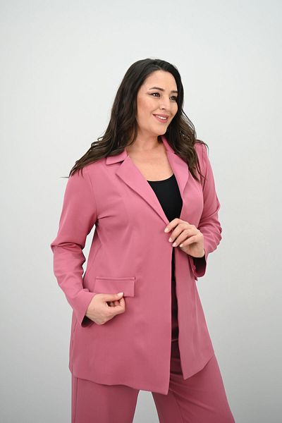 Koza Butik Women's Plus Size Wide Leg Jacket Pants Suit 9008-25