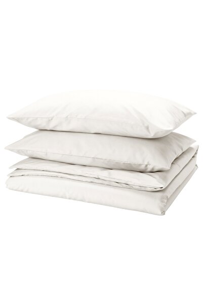 erorex Duvet cover and 2 pillowcases, white, 240x220/50x80 cm