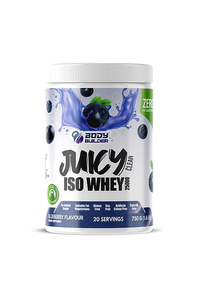 Body Builder Juicy Clear ISO Whey, Blueberry, 1.6 LB