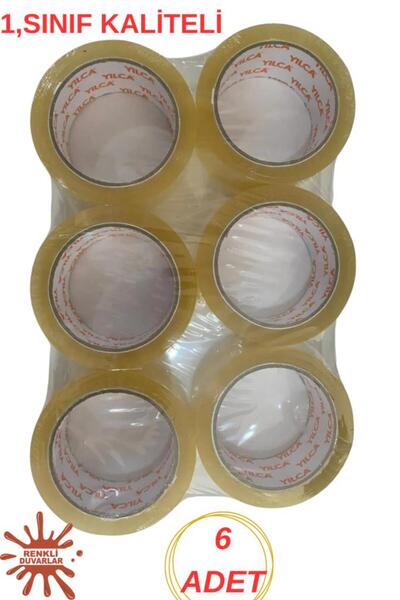 Renkli Duvarlar 6 Adet Koli Bantı 45mm x 100 Metre Kaliteli Güçlü Yapışkanlı ...