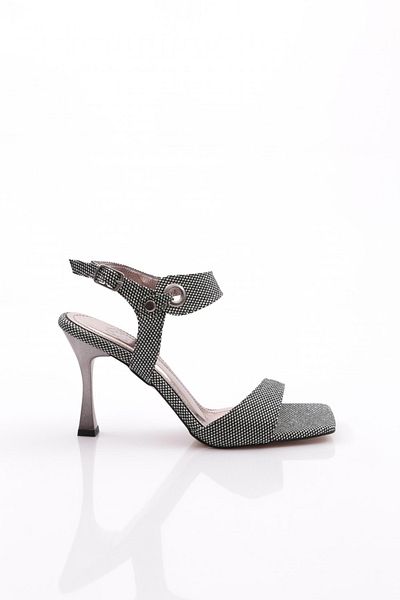 DGN 4012 Pantofi cu toc pentru femei cu vârf plat, imprimați cu platină