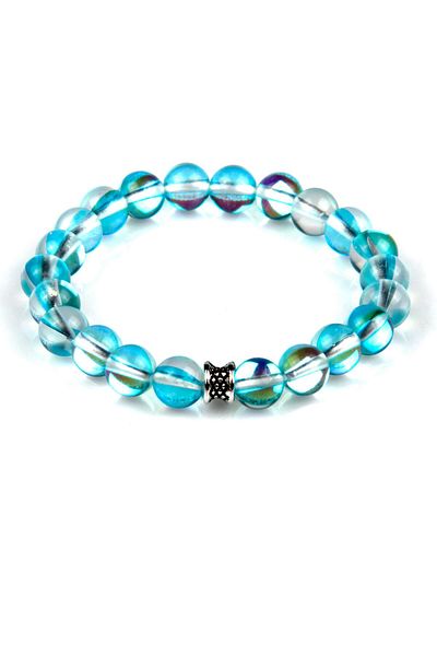 Sahra Hydrothermal Quartz Natural Stone Bracelet 8 Mm Sphere Cut