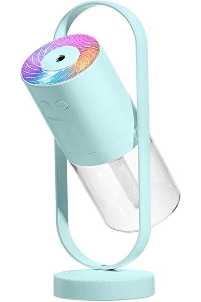 COOYA 360° Rotation Mini Humidifier, Cool Mist, Quiet Operation, with LED Night Light,Blue
