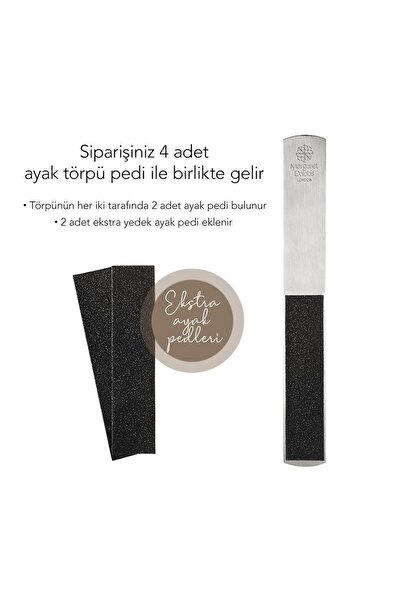 Margaret Dabbs London Professional Foot File + 2 Replacement Pads - Profesyonel Ayak & Topuk Törpüsü (2 Yedek Aparat)