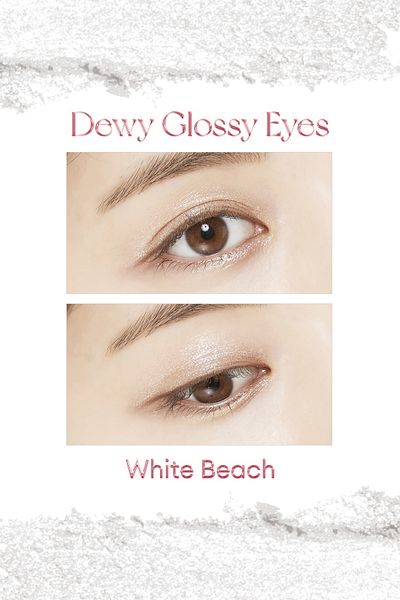 Missha ظلال العيون M Dewy Glossy Eyes مع نهاية رطبة ومظهر لامع (WHITE BEACH)