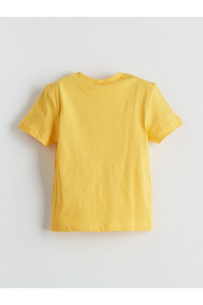 LC Waikiki Yellow Crew Neck Printed Baby Boy T-Shirt