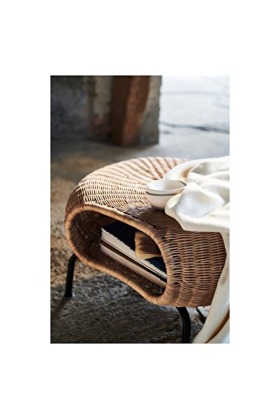 erorex Footstool with storage, rattan/anthracite