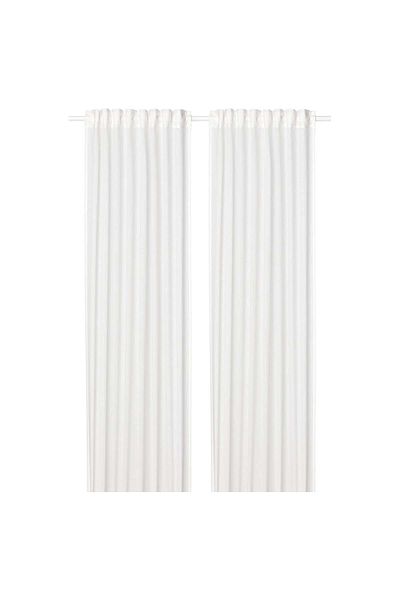 erorex Sheer curtains, 1 pair, with heading tape/white, 145x300 cm