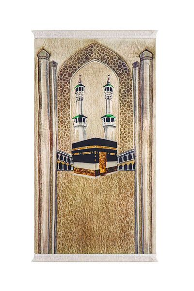 Bursa İpek Beige Quilted Sponge Prayer Rug
