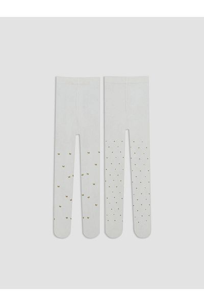 LC Waikiki White Baby Girl Pantyhose 2 Pack