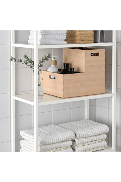 erorex Storage box, light bamboo, 24x32x15 cm