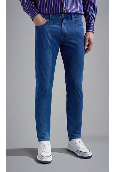 PAUL&SHARK Men's Woven Fabric Regular Waist Straight Model Light Blue Jeans C0P4020-001