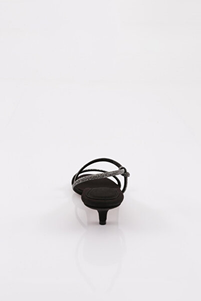 DGN Kadın Kısa Topuklu Taş Ip Işleme Abiye Siyah Scuba 54162821