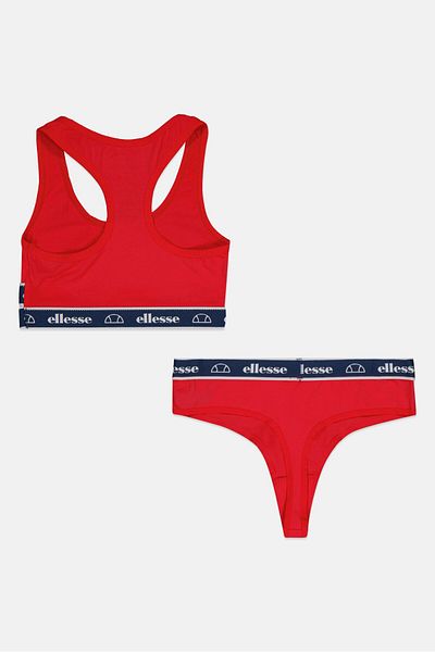 Ellesse Women 2 Pieces Brand Logo Bralette And Thong Set, Red