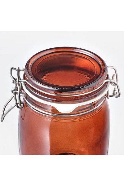 erorex Jar with lid, red-brown, 1 l