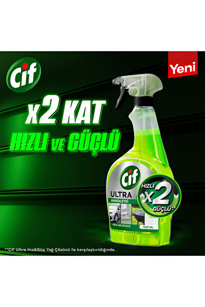 Cif Ultra Anında Etki Kir Ve Yağ Çözücü 1025 ml X4