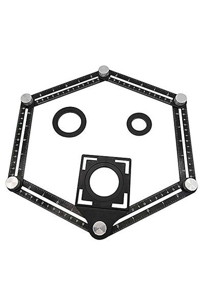 BGA Tiler's Ruler Tile Hole Locator Ruler Angle Finder Folding Measuring Protractor Template Ruler