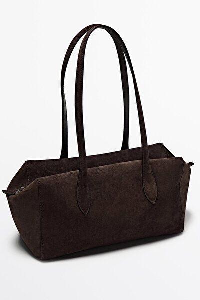 Massimo Dutti Süet deri çapraz askılı çanta