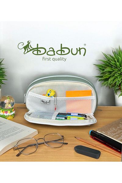 BABUN Ephesus Μεγάλη φαρδιά επίπεδη υφασμάτινη τσάντα μολυβοθήκη ρετρό vintage με κουμπιά θήκη για μολύβι Τσάντα μακιγιάζ