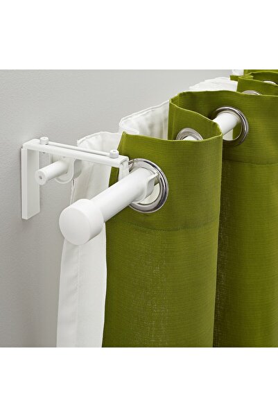 erorex Double curtain rod combination, white, 210-385 cm