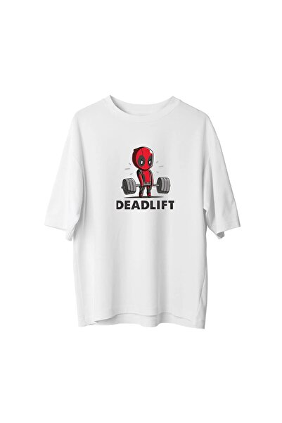 SVART WEAR Deadlift - DeadpoolT-Shirt Baskılı Oversize Unisex T-shirt
