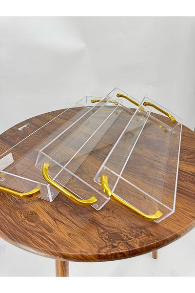 Living 3-Piece Transparent Serving Tray Set