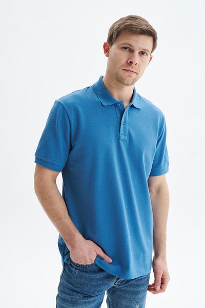 Arma Ανδρικό μπλουζάκι με γιακά πόλο μπλε Oversize Y 29374870302