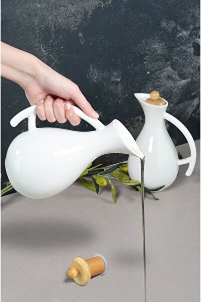 Bayev Fiona 700 Cc - Set of 2 Porcelain Oil Cups with Bamboo Lids