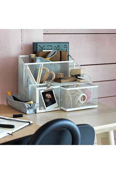 erorex Desk organiser, white, 25x20 cm