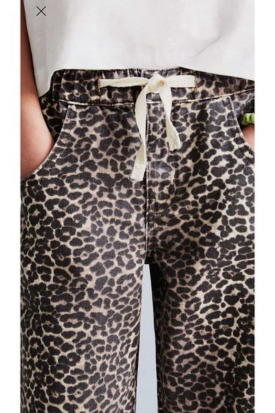 Uğur bebe Nou SEZON Fete Copii Blugi Leopard Pantaloni de pânză cu picioare largi cu talie reglabilă