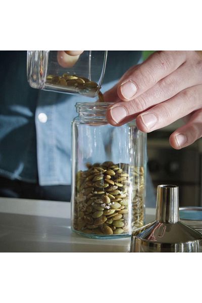 erorex Oil/vinegar bottle, clear glass/stainless steel, 16 cm