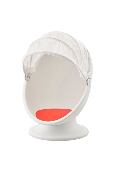 Generic Swivel armchair, white/red