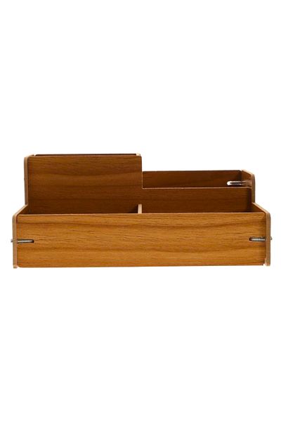 Vekorr Desktop Organizing Box Ξύλινο διαμέρισμα πολλαπλών χρήσεων Μολύβι Scissors Organizer Organizer