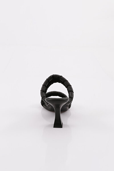 DGN Kadın Silver Taşlı Topuklu Terlik Siyah Cilt 21101013372