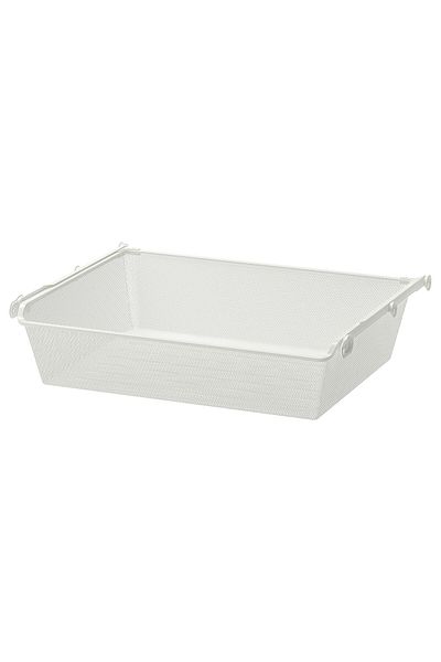 erorex Mesh basket with pull-out rail, white, 75x58 cm
