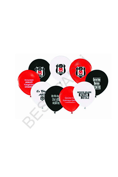 Beşiktaş Siyah Beyaz Beşiktaş Baskılı Balon 5 Adet