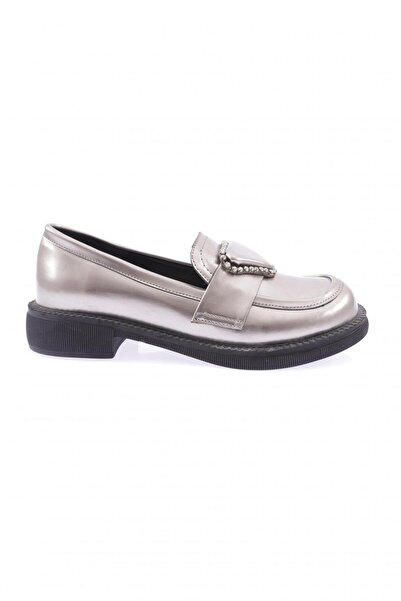 DGN Triangle Stone Detailed Women's Loafer Shoes 6223535