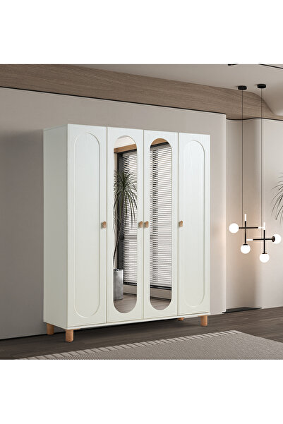 Pema Home Masal %100 Mdf Membran 4 Kapaklı Dolap Gardırop