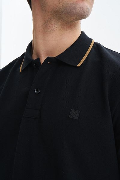 Arma Ανδρικό μπλουζάκι μαύρο Oversize Basic 100% βαμβακερό γιακά πόλο Y 29374870202